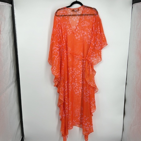 PatBO Coral Print Caftan in Coral - Picture 8 of 10